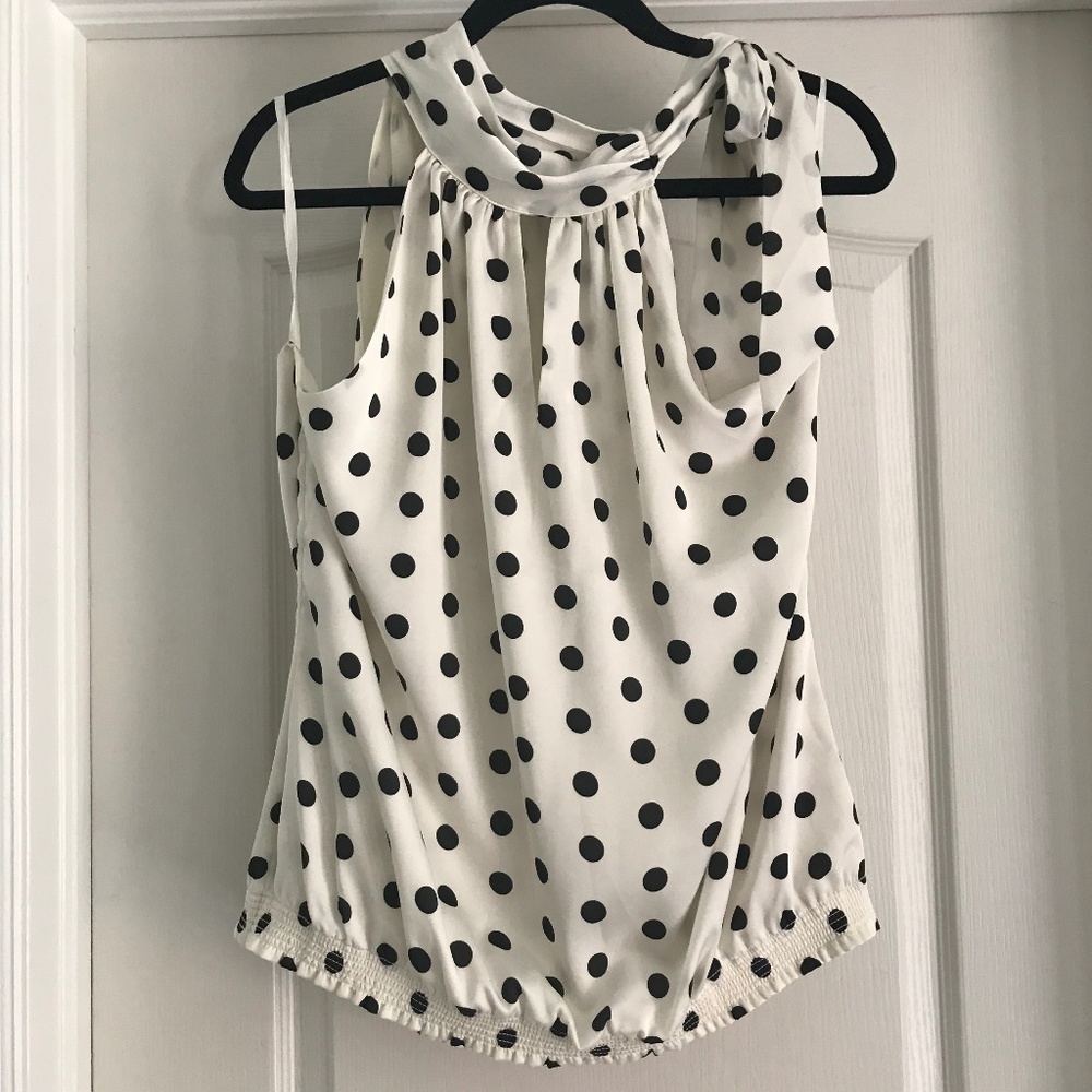 White House Black Market Polka Dot Top